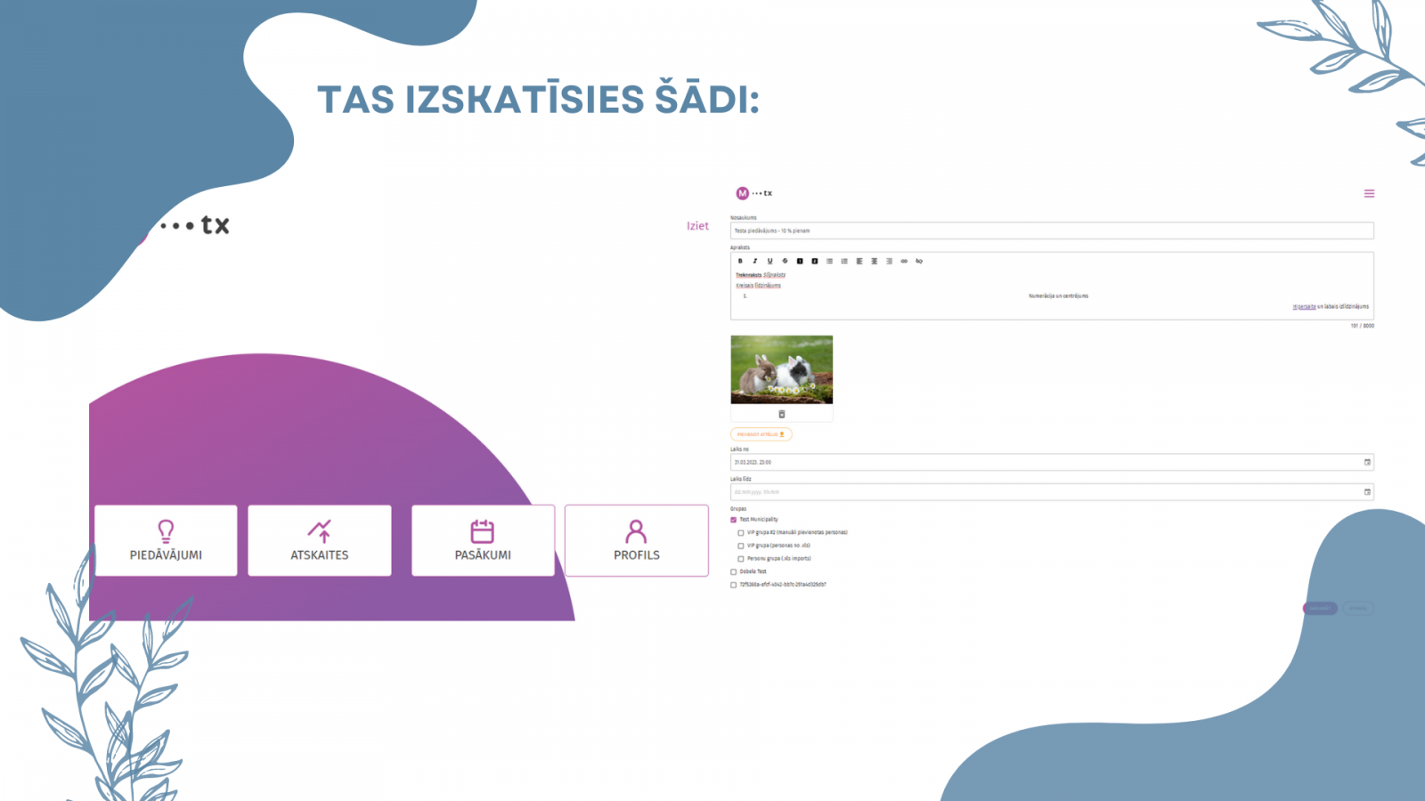 Tas izskatās šādi