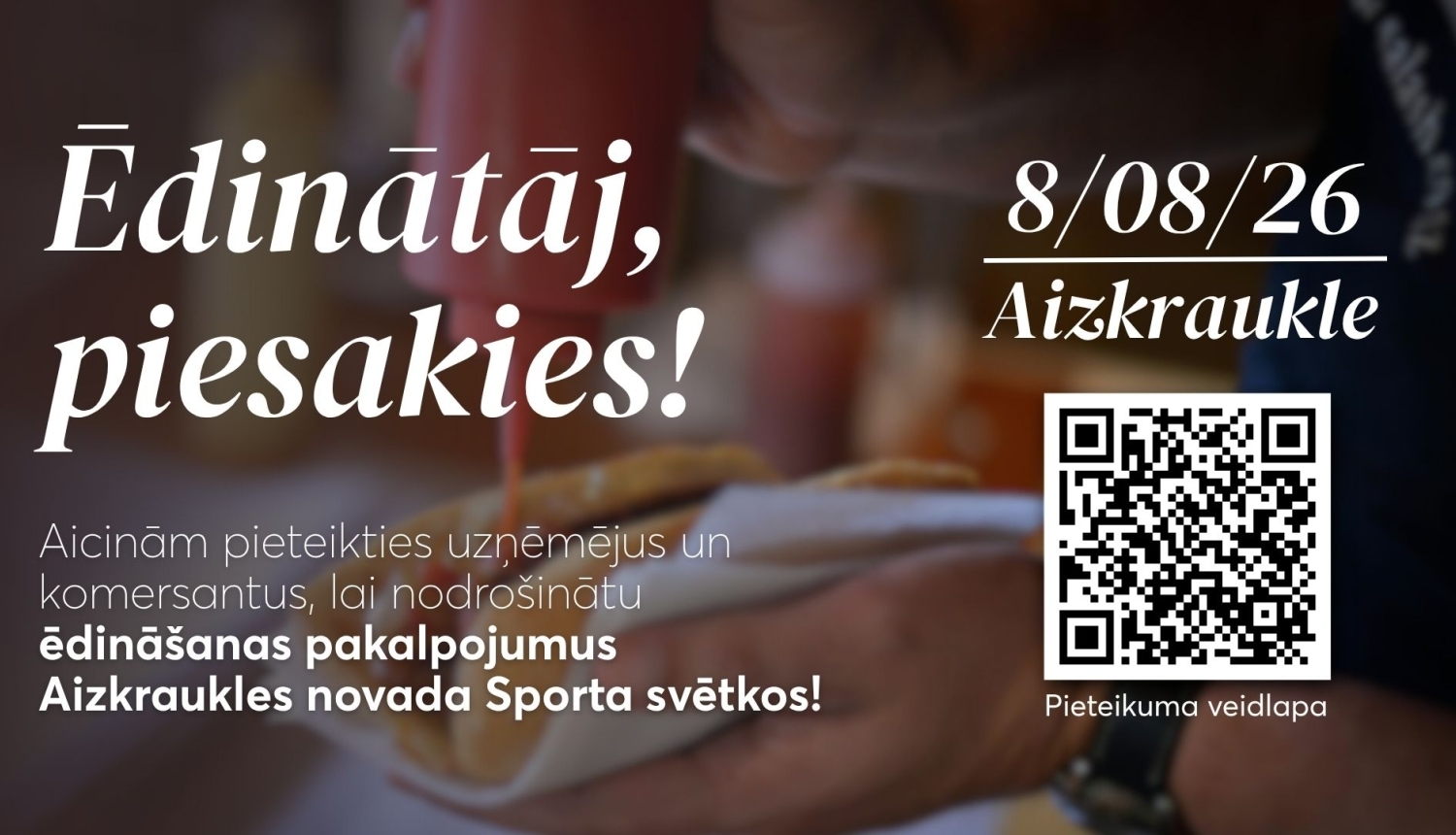 Aicinājums ēdinātājiem pieteikties